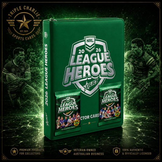 2026 NRL League Heroes Vinyl Album + 2 Packs Cards